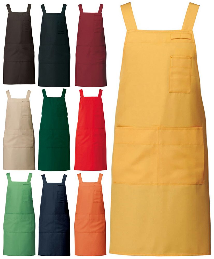 背中H型胸当てエプロン（制電素材）