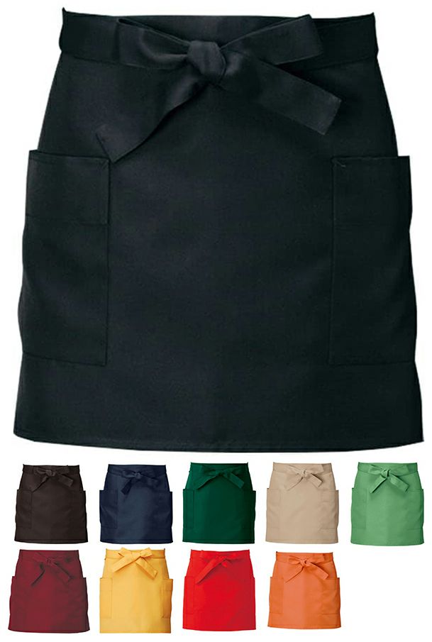 【制電素材】腰下ショート丈エプロン