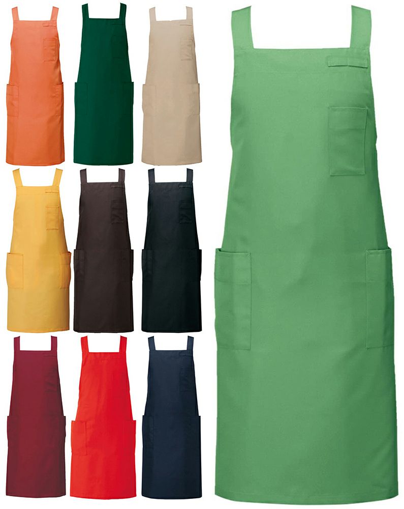 胸当てエプロン（背中クロス・制電素材）