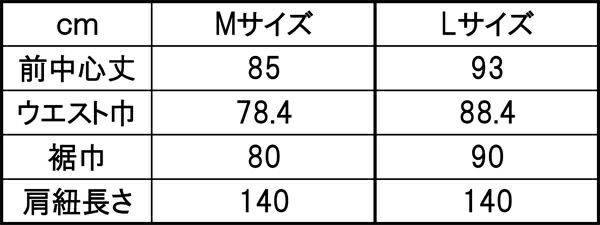 サイズ表