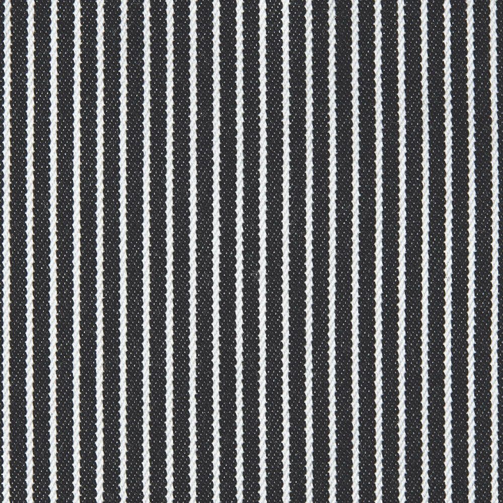 ヒッコリーストライプ生地アップ（汚れが目立ちにくいストライプ柄の生地で、ラフなカジュアル感があります。）