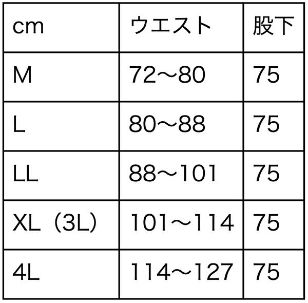 サイズ表