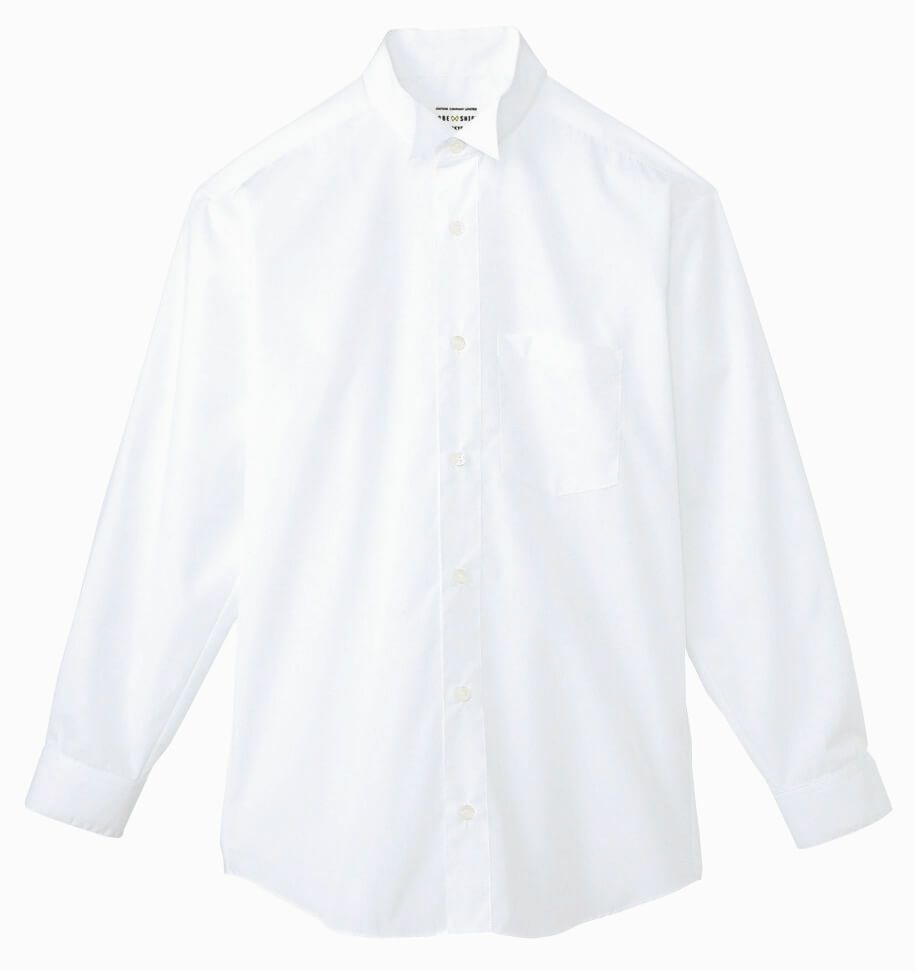 長袖ウィングカラーシャツ　ホワイト（白色）＃C1