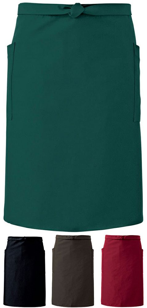 【退色防止加工】ミドル丈エプロン（制電素材・撥水撥油）