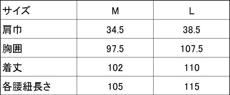 サイズ表