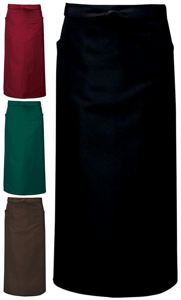 【退色防止加工】ロング丈ソムリエエプロン（制電素材・撥水撥油）