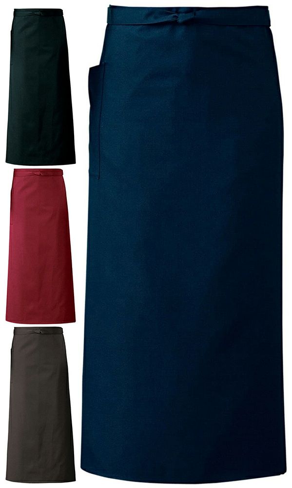 【制電素材】腰下ロング丈エプロン