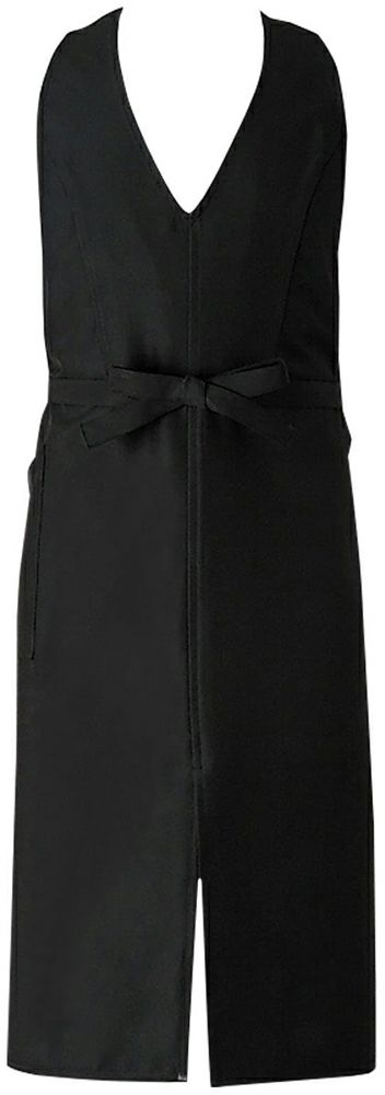 首掛け胸当てエプロン（スリット入り）:ブラック