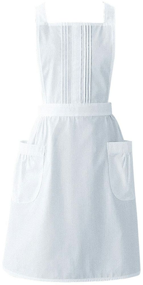 胸当てサロンエプロン（女性用）:ホワイト