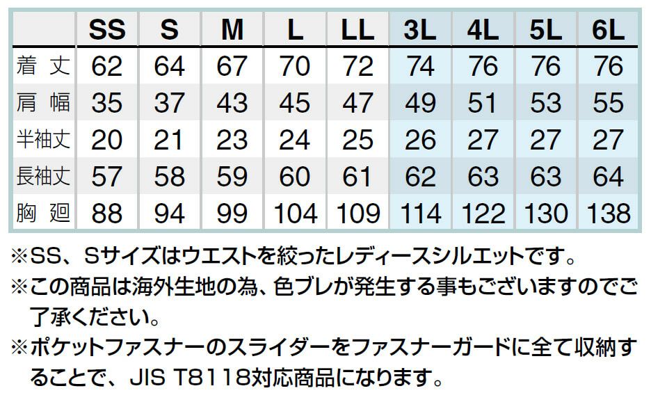 サイズ表