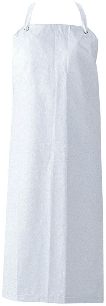 首掛けビニール胸当てエプロン（撥水・撥油）:ホワイト