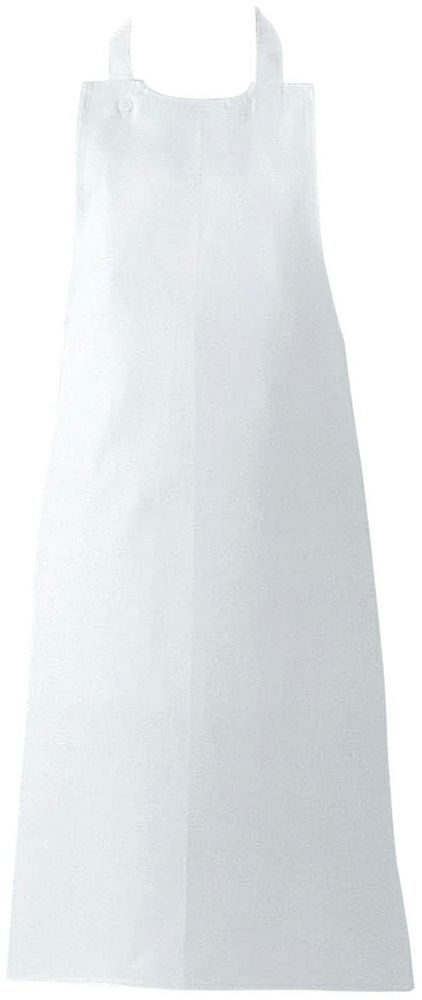 調理用首掛け胸当てエプロン（綿100％）:ホワイト