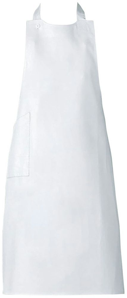 調理用首掛け胸当てエプロン（綿100％）:ホワイト