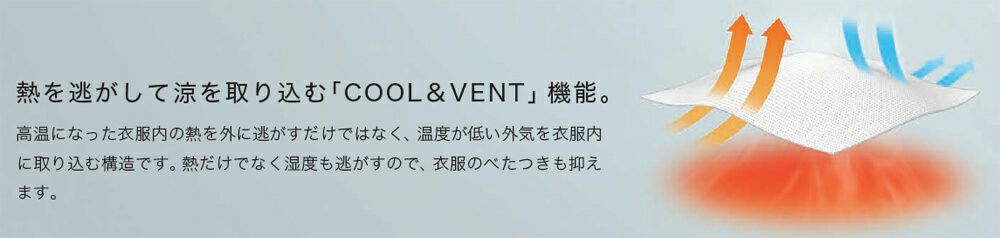 熱を逃して涼を取り込む「COOL＆VENT」機能