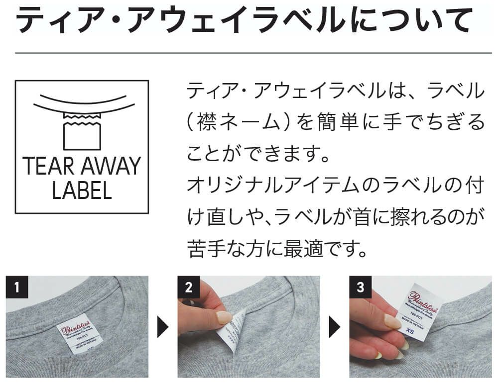手でちぎれるタグ