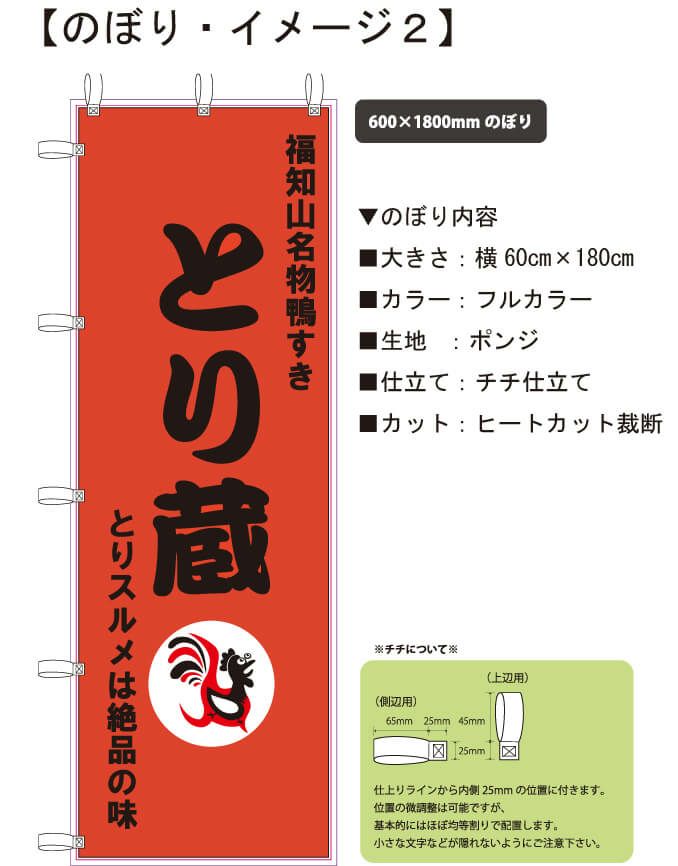 お客様との打ち合わせで実際に見ていただいたのぼり旗完成イメージ画像です。