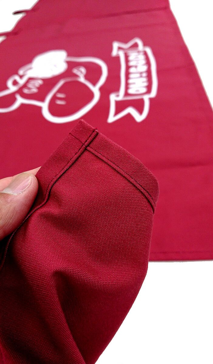 暖簾の裏面部分と縫製部分