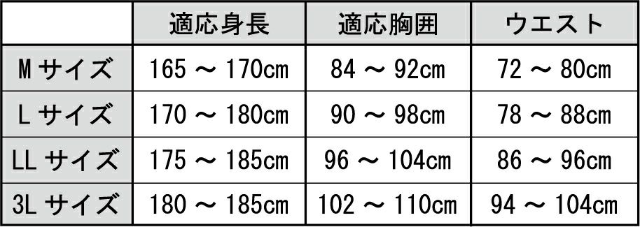 サイズ表