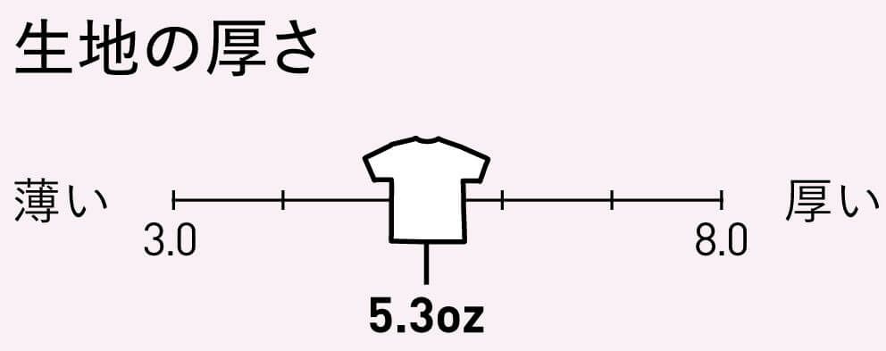 生地の厚さは5.3オンス（中厚）