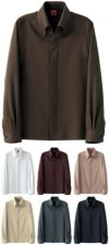 スキッパー開き・長袖ワイシャツ（制電・制菌・ストレッチ）