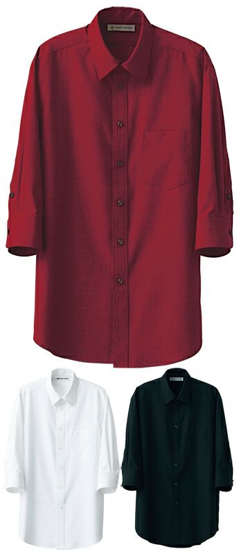 【男性用】7分袖ワイシャツ（透けにくい生地・UVカット） [7-CH4436]