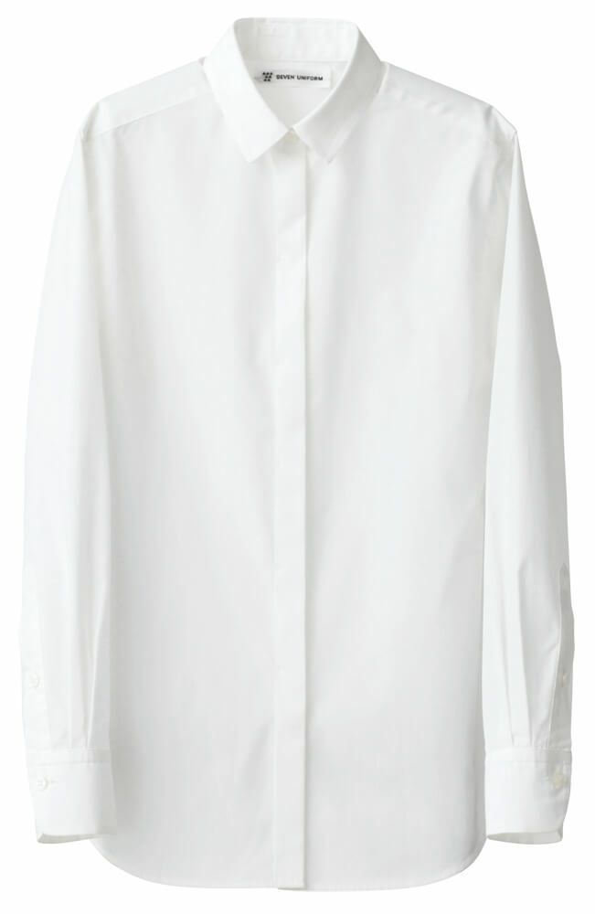 【女性用】レギュラーカラーシャツ [7-CH4443]　ホワイト＃0