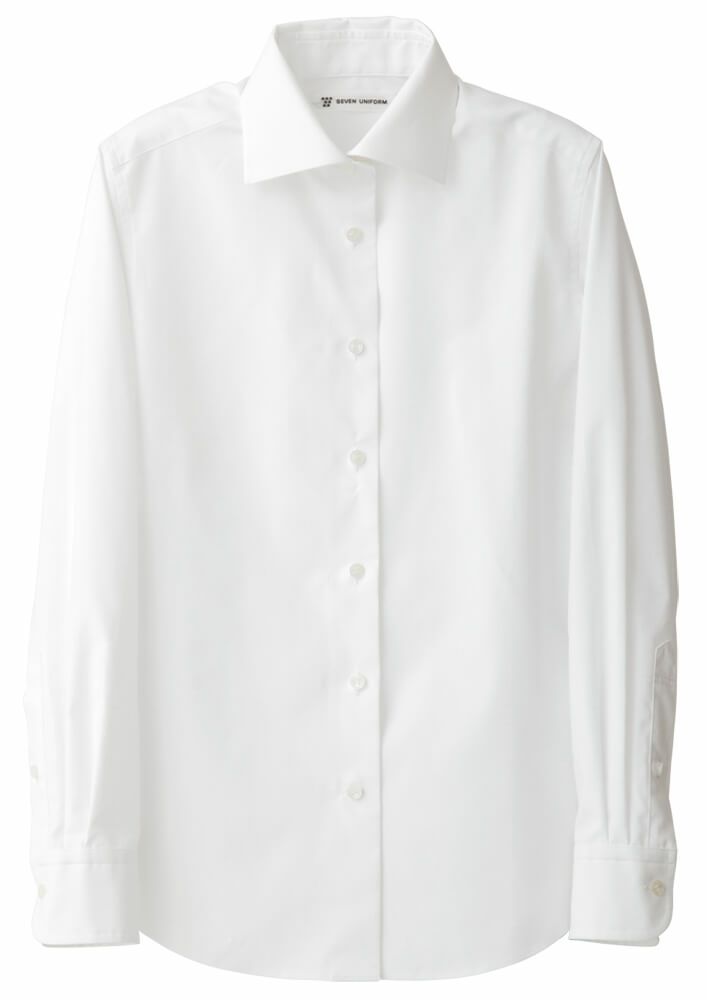 【女性用】フォーマルシャツ（透け防止・UVカット） [7-CH4431]　ホワイト＃0
