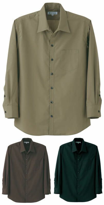 【男性用】長袖スキッパーカラーシャツ [7-CH4414]