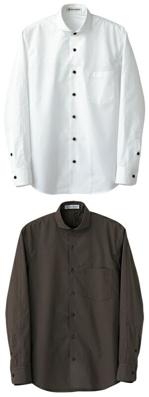 【男性用】長袖ホリゾンタルカラーシャツ [7-CH4426]