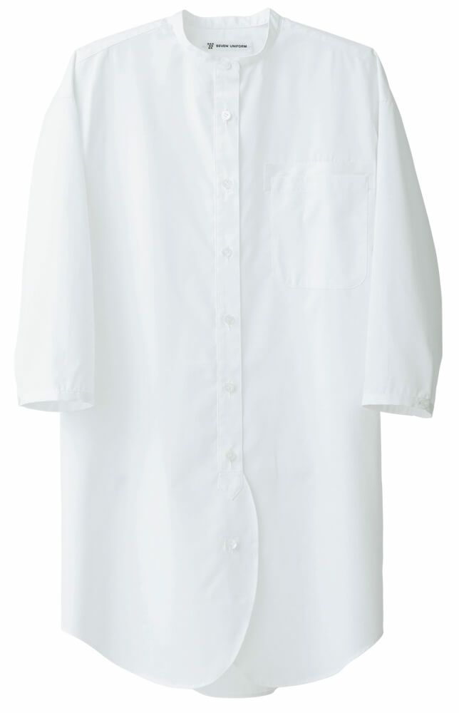 【女性用】ロングシャツ（防透・UVカット）[7-CH4428]　ホワイト＃0