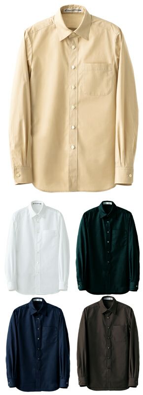 【レギュラーカラー】長袖シャツ（抗菌防臭・男女兼用） [7-CH4450]