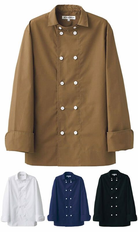 【男女兼用】衿付ダブルボタンコックコート
