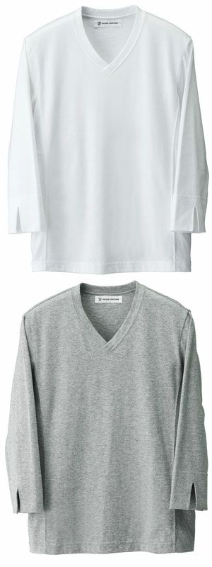 【綿100%】七分袖ＶネックＴシャツ