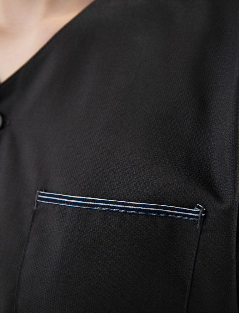 左胸ポケット(和柄ストライプの別布)