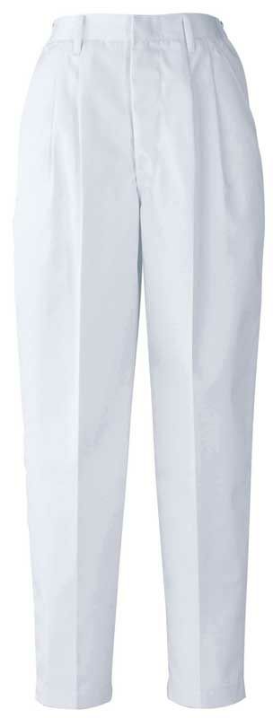 【女性用】衛生・厨房調理パンツ（ツータック後ゴム入） [7-AL436]　ホワイト＃7