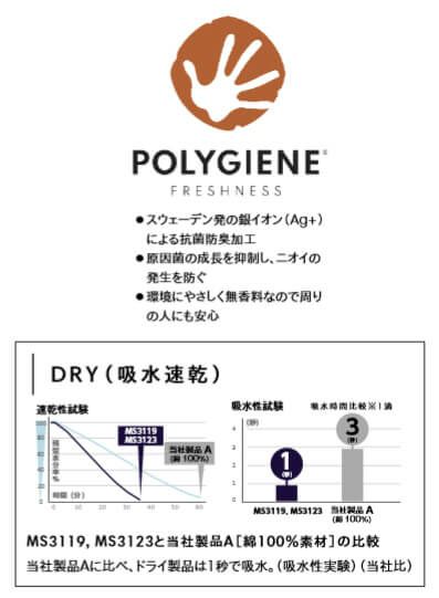 ポリジン加工、ドライ素材の説明
