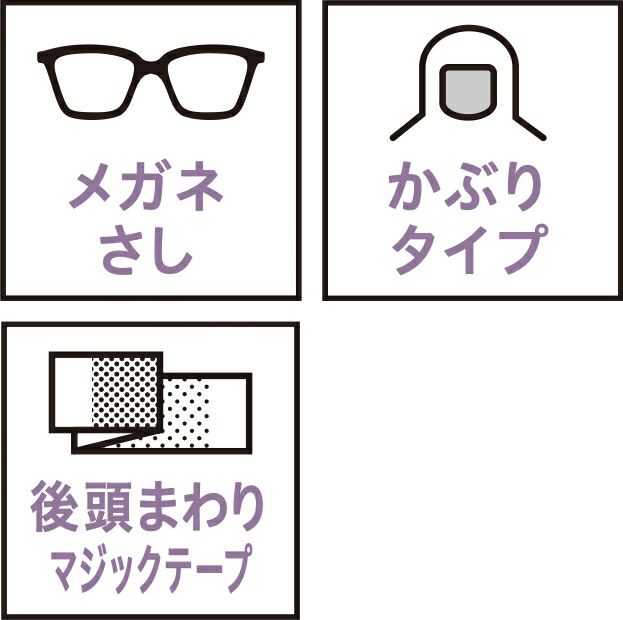 メガネさし・かぶりタイプ・後頭まわりマジックテープ
