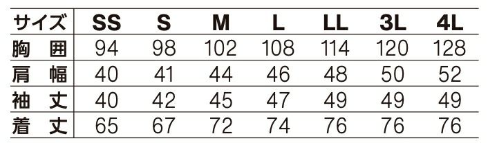 サイズ表