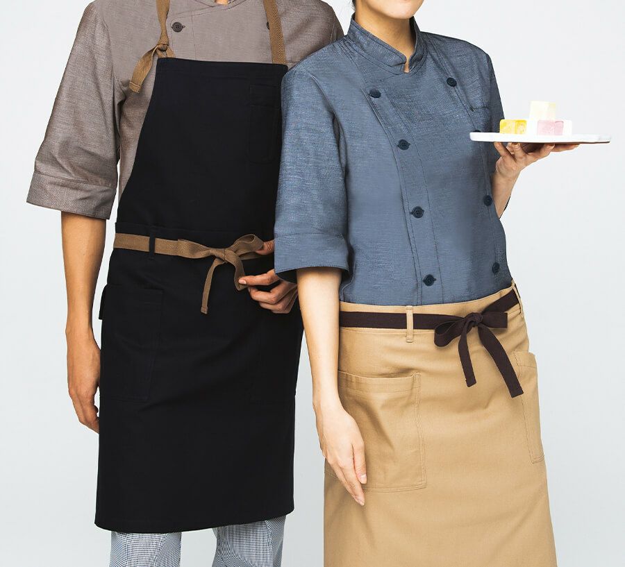 ショップコート・紺の着用写真