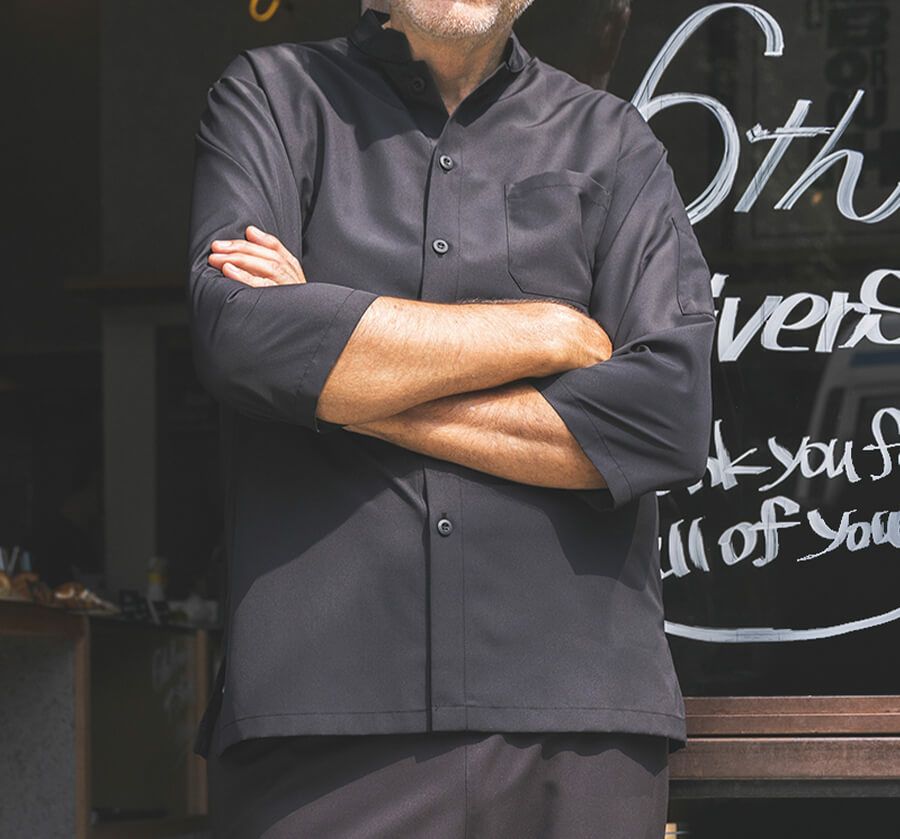 ショップコート着用写真