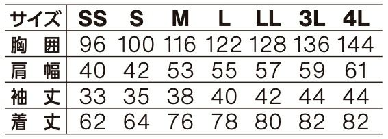サイズ表