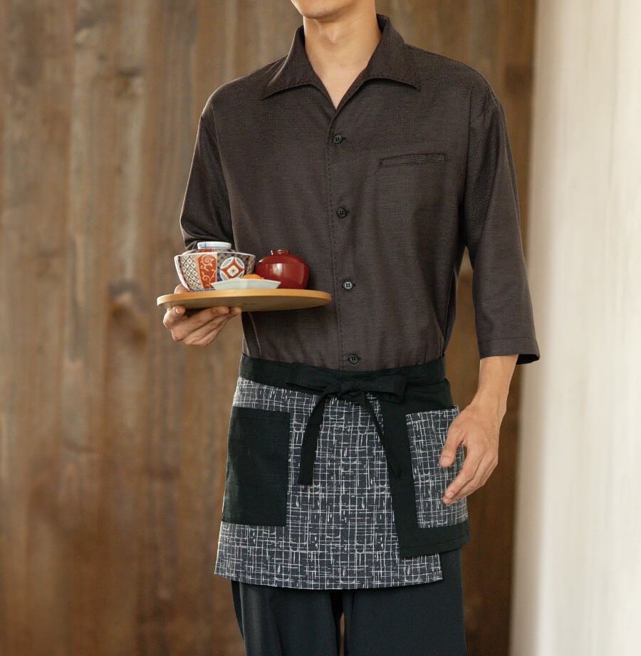 和風ショップコート着用写真