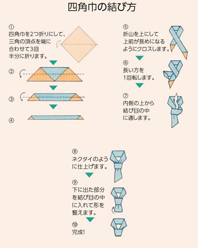 四角巾の結び方
