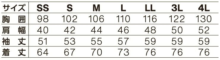 サイズ表