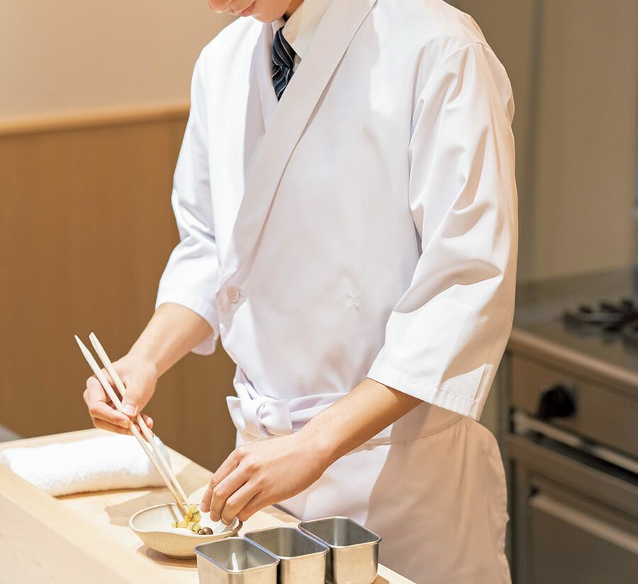 板前さんの調理衣着用写真