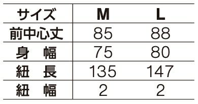 サイズ表