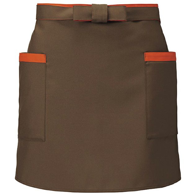 腰巻きショートエプロン [防脱色] [SRV-EA6723]　ブラウン