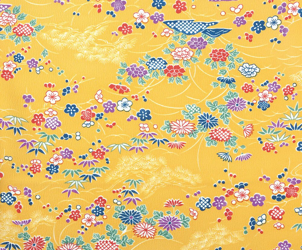 友禅調小紋：ダークイエロー