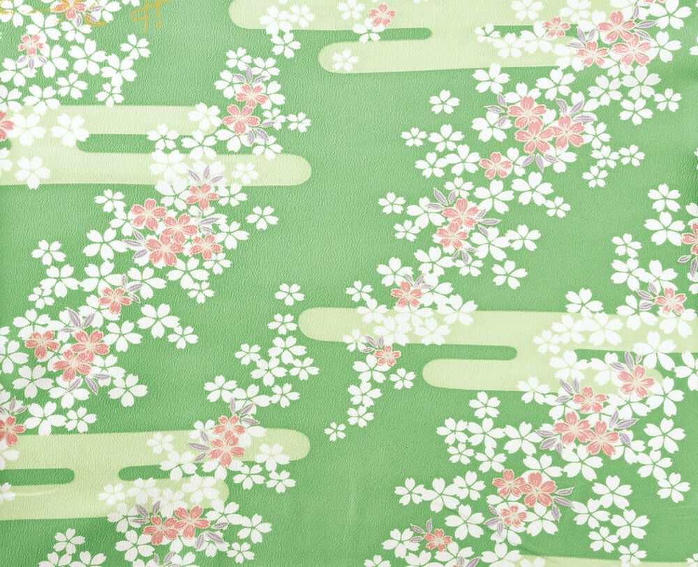 雲取花柄：グリーン