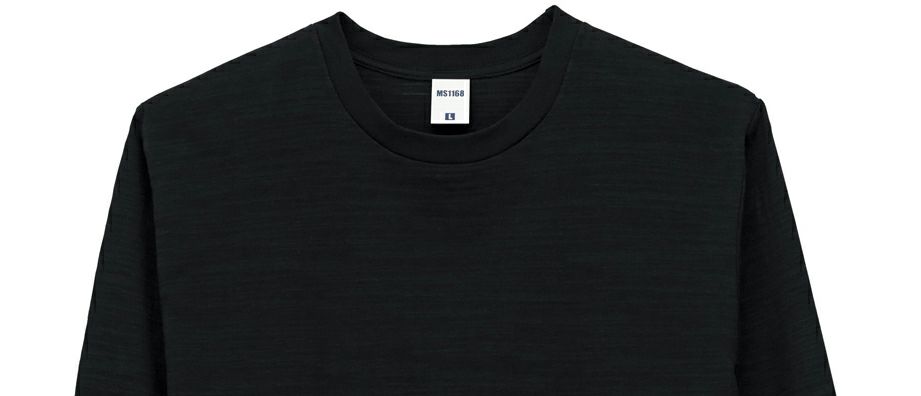 しっかり感のある2.2cm巾の襟リブ